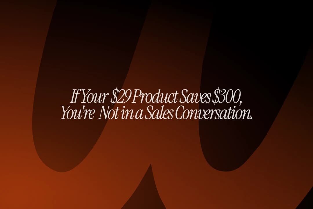 A simple ROI calculator showing hours saved converted to dollar value next to a price