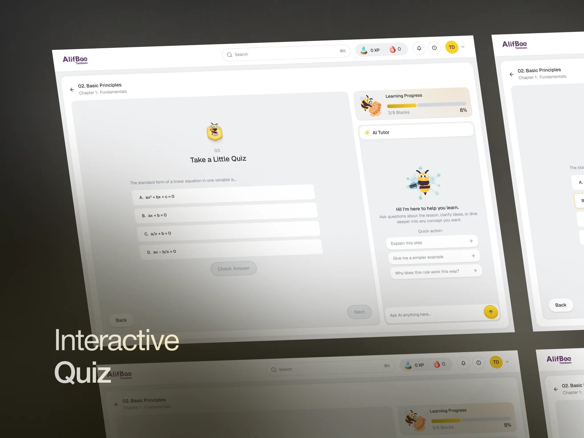 Alifbee — interactive quiz experience