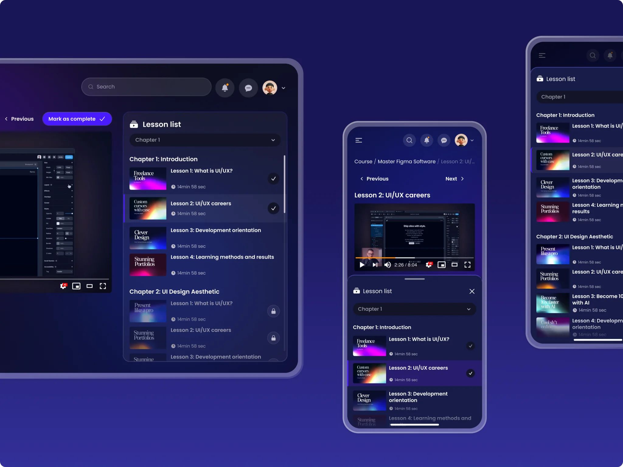 Freelance Academy — module mobile view