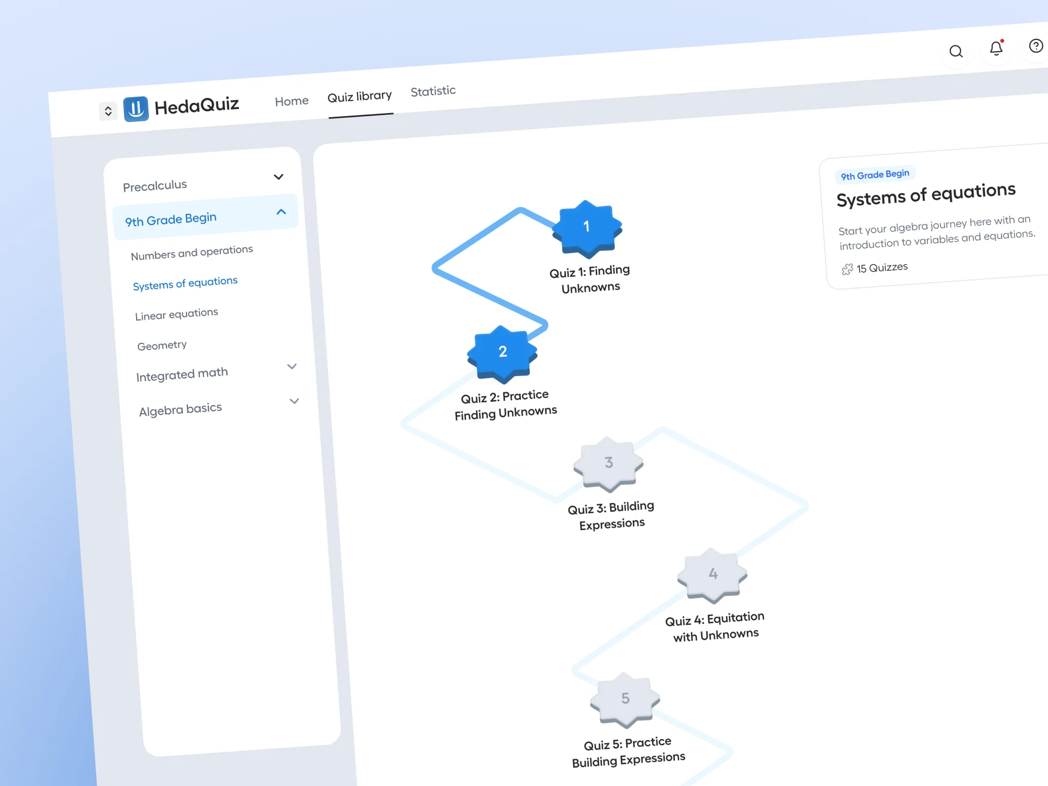 Hedacademy — student practice flow